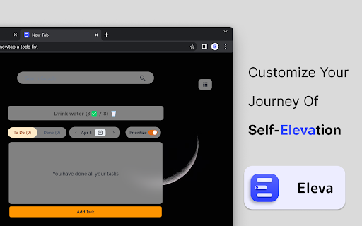 Eleva: Minimal To Do List  Planner at Your New Tab  from Chrome web store to be run with OffiDocs Chromium online