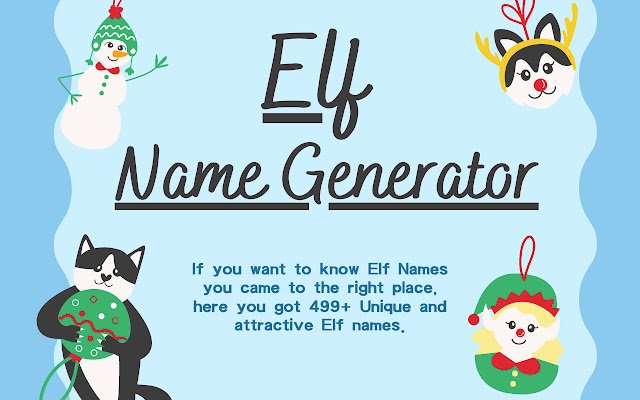 Elf Name Generator | 1000s of elf names  from Chrome web store to be run with OffiDocs Chromium online