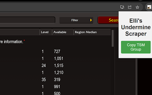 Ellis Undermine Scraper  from Chrome web store to be run with OffiDocs Chromium online