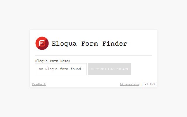 Eloqua Form Finder จาก Chrome เว็บสโตร์ที่จะรันด้วย OffiDocs Chromium ทางออนไลน์