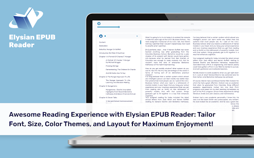 Elysian EPUB Reader  from Chrome web store to be run with OffiDocs Chromium online