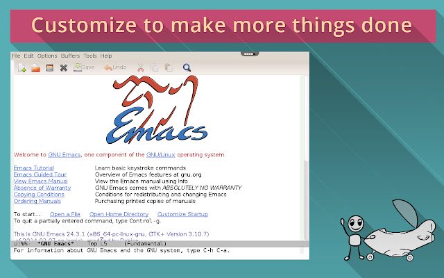 Emacs pe rollApp din magazinul web Chrome pentru a fi rulat cu OffiDocs Chromium online