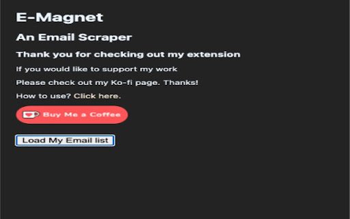 E Magnet A Free Email Scraper  from Chrome web store to be run with OffiDocs Chromium online