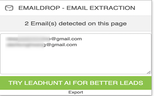 EmailDrop One Click Email Extractor  from Chrome web store to be run with OffiDocs Chromium online