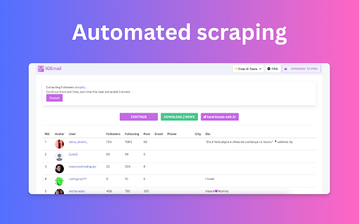 Email Extractor Email Scraper and Extractor for Ins  from Chrome web store to be run with OffiDocs Chromium online