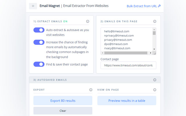 Pengekstrak E-mel Dari Laman Web | E-mel Magnet daripada kedai web Chrome untuk dijalankan dengan OffiDocs Chromium dalam talian