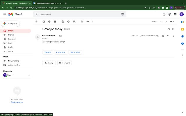Email Nakaraan mula sa Chrome web store na tatakbo sa OffiDocs Chromium online