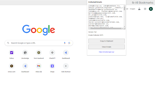 Email Scraper  from Chrome web store to be run with OffiDocs Chromium online
