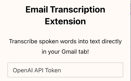 Email Transcription  from Chrome web store to be run with OffiDocs Chromium online
