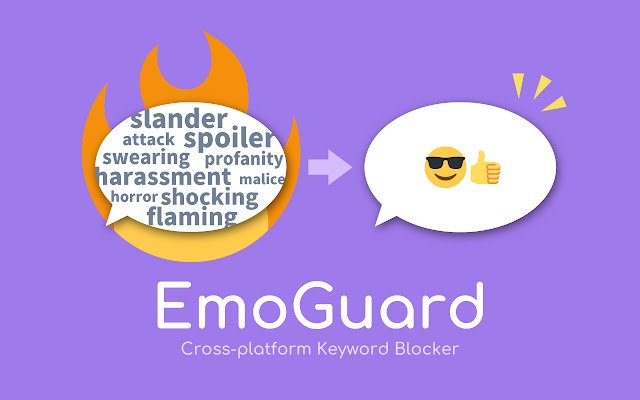 El bloqueador de palabras clave EmoGuard de la tienda web de Chrome se ejecutará con OffiDocs Chromium en línea