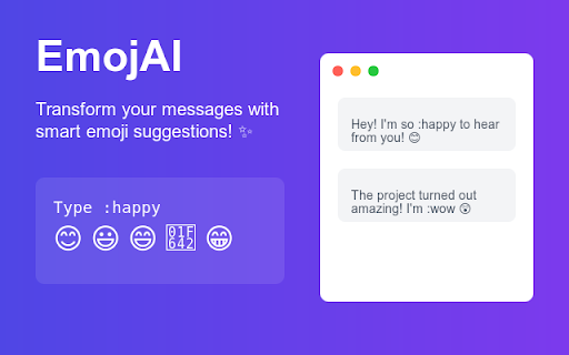 EmojAI  from Chrome web store to be run with OffiDocs Chromium online