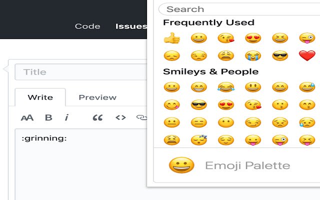 Paleta de Emoji da loja on-line do Chrome para ser executada com OffiDocs Chromium online