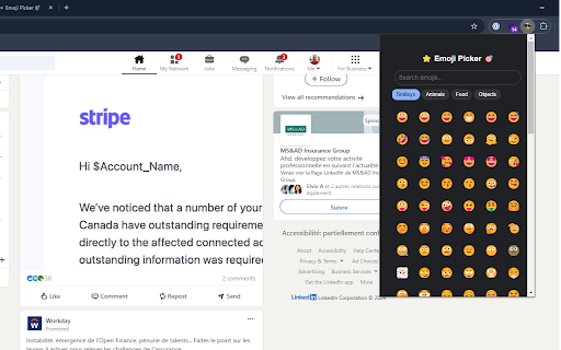 Emoji Picker  from Chrome web store to be run with OffiDocs Chromium online
