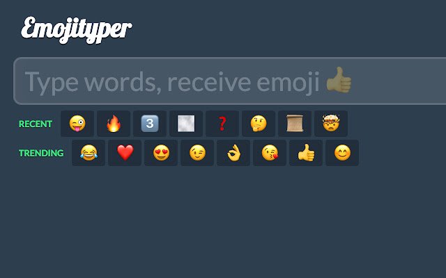 Emojityper จาก Chrome เว็บสโตร์ที่จะทำงานกับ OffiDocs Chromium ออนไลน์