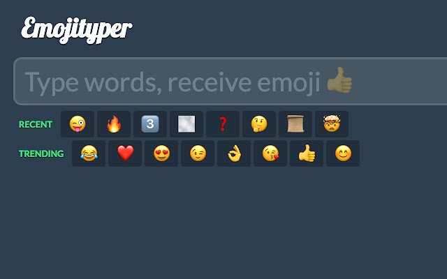 Emojityper mula sa Chrome web store na tatakbo sa OffiDocs Chromium online