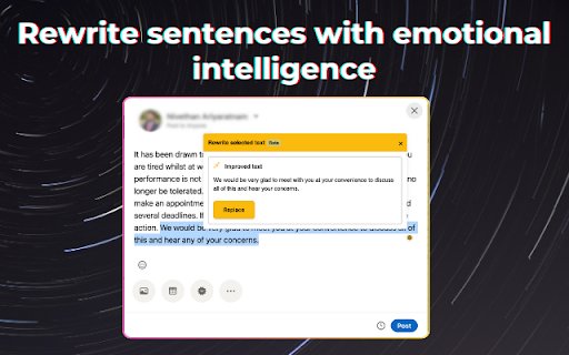 Emotionise AI Always Connect Emotionally  from Chrome web store to be run with OffiDocs Chromium online