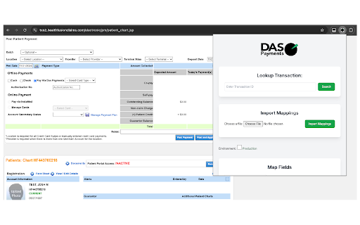 EMR to DasPayments Integration  from Chrome web store to be run with OffiDocs Chromium online