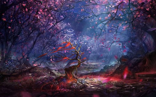 Enchanted Cherry Blossom Forest  from Chrome web store to be run with OffiDocs Chromium online