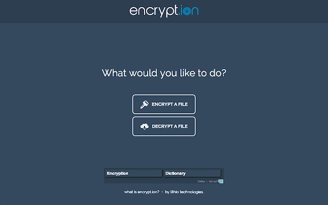 Encrypt.ion Web App จาก Chrome เว็บสโตร์ที่จะรันด้วย OffiDocs Chromium ทางออนไลน์