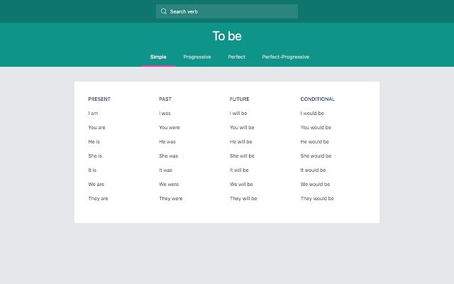English Verbs  from Chrome web store to be run with OffiDocs Chromium online