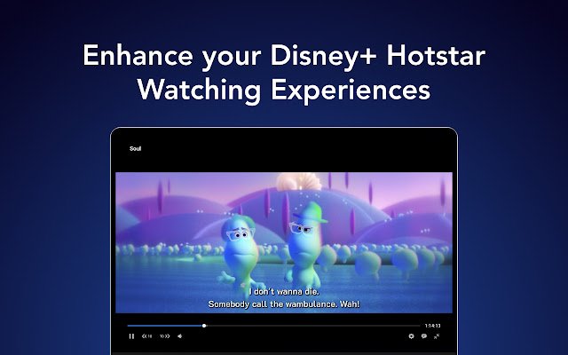 Enhanced Disney+ Hotstar  from Chrome web store to be run with OffiDocs Chromium online