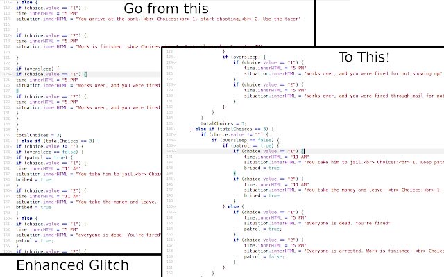 Enhanced Glitch  from Chrome web store to be run with OffiDocs Chromium online