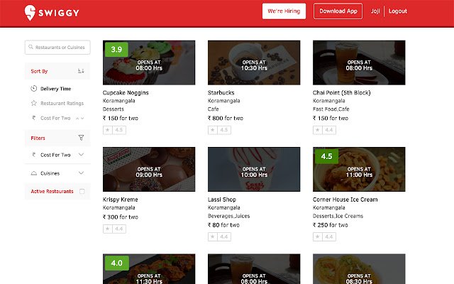 Enhanced Swiggy  from Chrome web store to be run with OffiDocs Chromium online