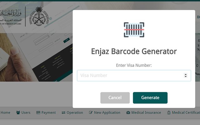 Chrome Web ストアの Enjaz Barcode Generator を OffiDocs Chromium オンラインで実行