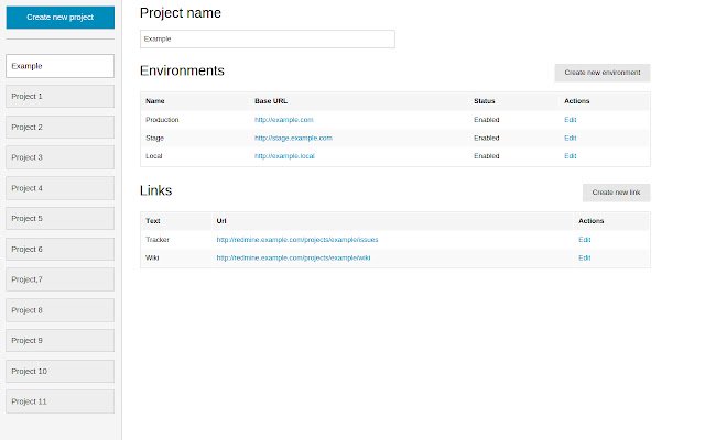 Environment switcher  from Chrome web store to be run with OffiDocs Chromium online