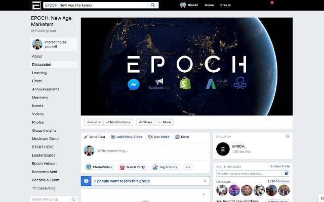 EPOCH: New Age Marketers de Chrome web store se ejecutará con OffiDocs Chromium en línea