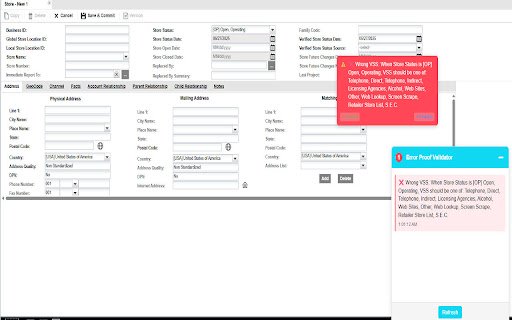 Error Proof Validator  from Chrome web store to be run with OffiDocs Chromium online