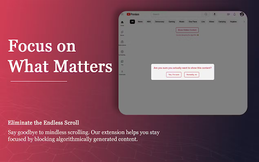 Escape the Algorithm Social Feed Blocker  from Chrome web store to be run with OffiDocs Chromium online