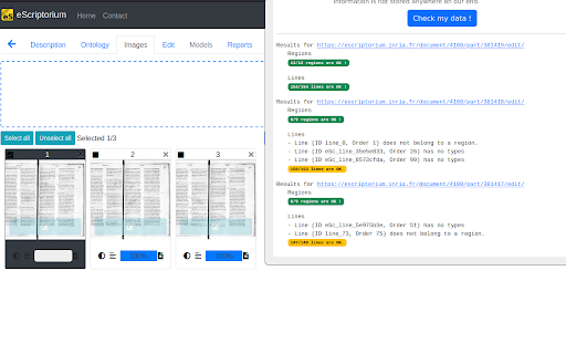eScriptorium Segmonto Live Checker  from Chrome web store to be run with OffiDocs Chromium online