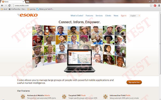Esoko Live2Test از فروشگاه وب Chrome با OffiDocs Chromium به صورت آنلاین اجرا می شود