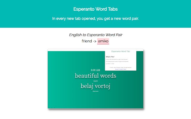 Tab Kata Esperanto dari toko web Chrome untuk dijalankan dengan OffiDocs Chromium online
