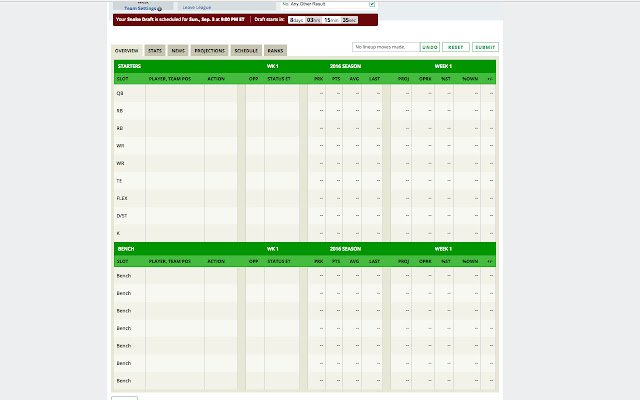ESPN Fantasy Tools daripada kedai web Chrome untuk dijalankan dengan OffiDocs Chromium dalam talian