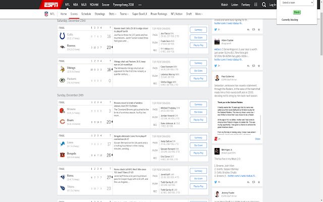 OffiDocs Chromium 온라인에서 실행되는 Chrome 웹 스토어의 ESPN NFL Score Hider