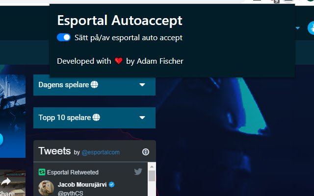 Esportal AutoAccept จาก Chrome เว็บสโตร์ที่จะรันด้วย OffiDocs Chromium ทางออนไลน์