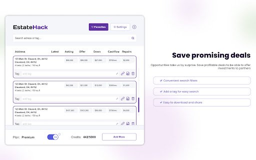 EstateHack  from Chrome web store to be run with OffiDocs Chromium online
