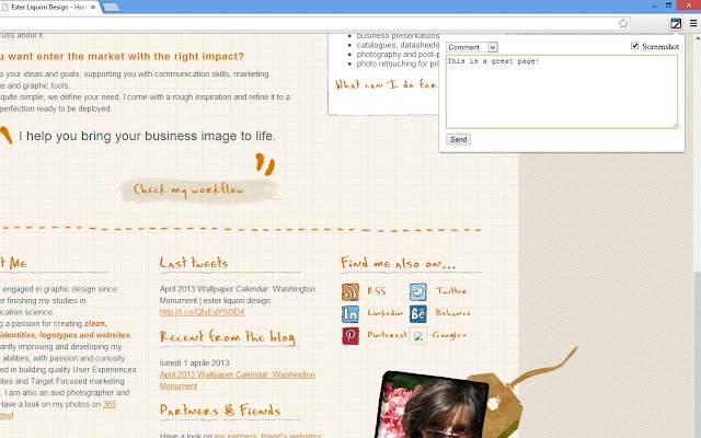 Ester Liquori Design Page Commenter  from Chrome web store to be run with OffiDocs Chromium online Ester Liquori Design Page Commenter  from Chrome web store to be run with OffiDocs Chromium online