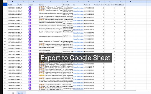 ESUIT | Posts Exporter for Facebook™  from Chrome web store to be run with OffiDocs Chromium online