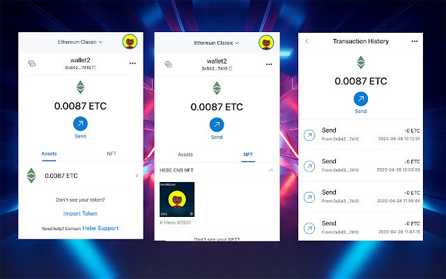 EtcWallet từ cửa hàng Chrome trực tuyến sẽ được chạy với OffiDocs Chromium trực tuyến