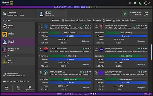 Eternl Beta  from Chrome web store to be run with OffiDocs Chromium online