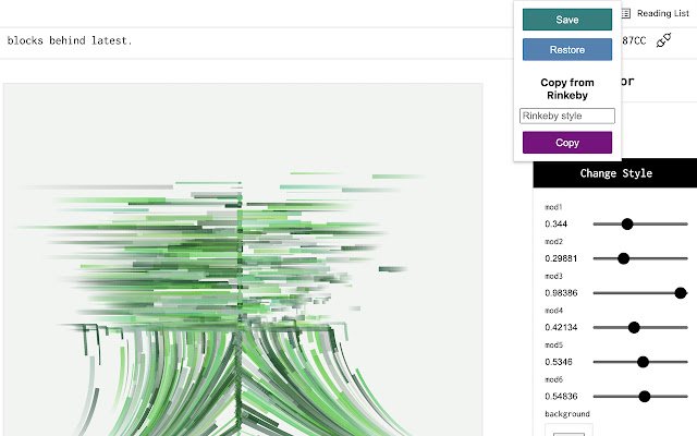 EthBlockArt Settings Saver  from Chrome web store to be run with OffiDocs Chromium online