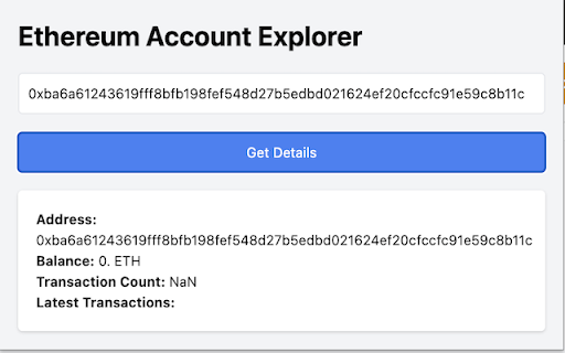 Ethereum Account Explorer from Chrome web store to be run with OffiDocs Chromium online Ethereum Account Explorer from Chrome web store to be run with OffiDocs Chromium online