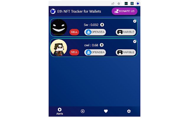Ethereum Wallet Tracker NFTs  from Chrome web store to be run with OffiDocs Chromium online