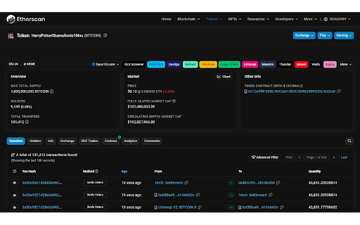 Etherscan Evolved  from Chrome web store to be run with OffiDocs Chromium online
