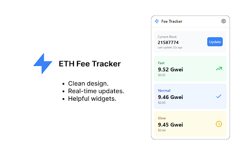 ETH Fee Tracker  from Chrome web store to be run with OffiDocs Chromium online