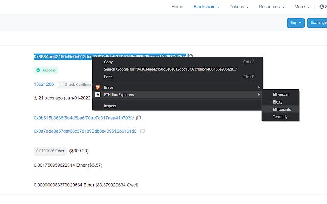 ETH Txn Explorers dal negozio web di Chrome da eseguire con OffiDocs Chromium online