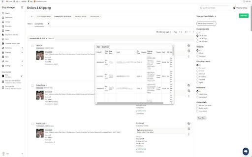 Etsy Order Extractor  from Chrome web store to be run with OffiDocs Chromium online